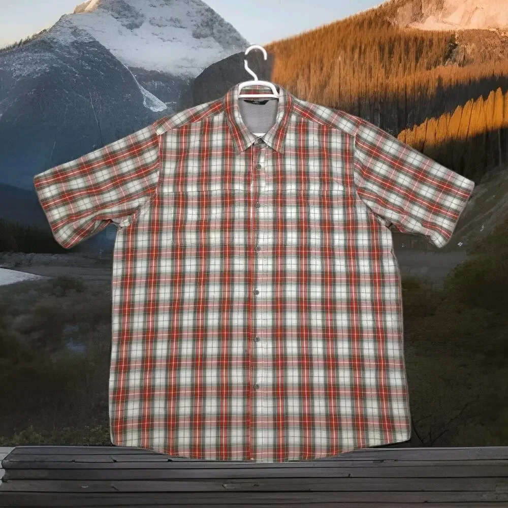 Wrangler Button Up Shirt Mens XLT Plaid Western Mesh Cowboy Shirt with Pockets